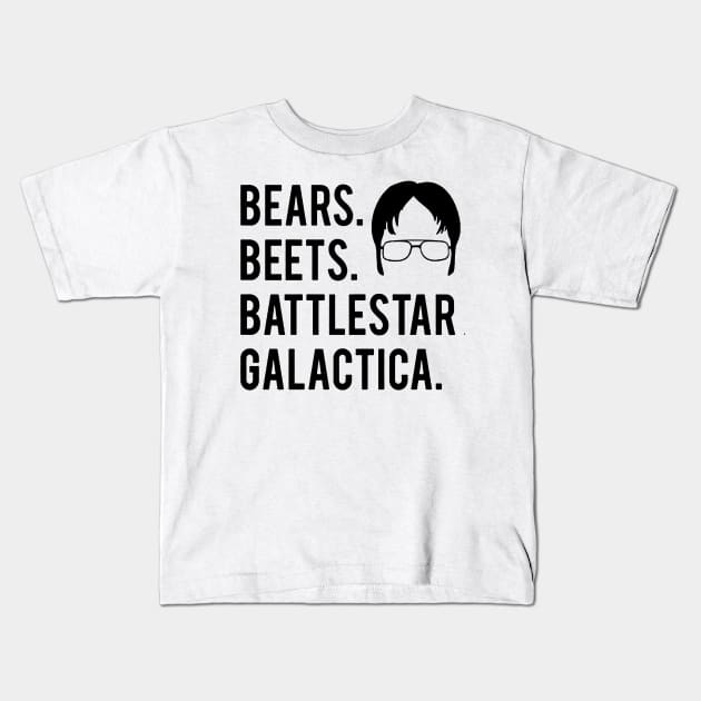 Bears Beets Kids T-Shirt by VectorDiariesart